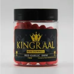 KINGRAAL Mini Dumbell Red Garlic 8mm 50gr -Aas en Voer Winkel kingraal mini dumbell red garlic 8mm 50gr km53 hookbaits 2