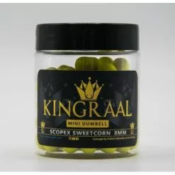 KINGRAAL Mini Dumbell Yellow Scopex Sweetcorn 8mm 50gr -Aas en Voer Winkel kingraal mini dumbell yellow scopex sweetcorn 8mm 50gr km50 hookbaits 2